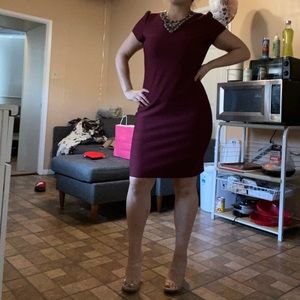 Burghandy bandage dress